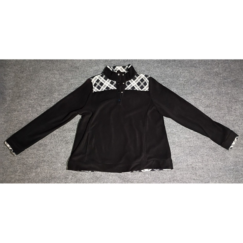 Crown & Ivy Women's Quarter Snap Fleece Sweater Size XL